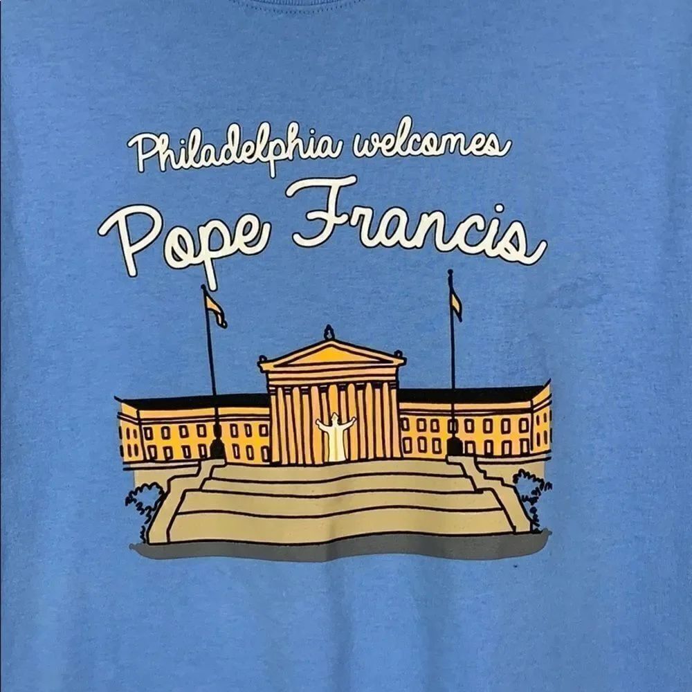 Gilden Philadelphia Pope Francis t- shirt - Picture 2 of 7